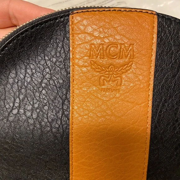 MCM Black and Tan Cosmetic Bag - Picture 3 of 7